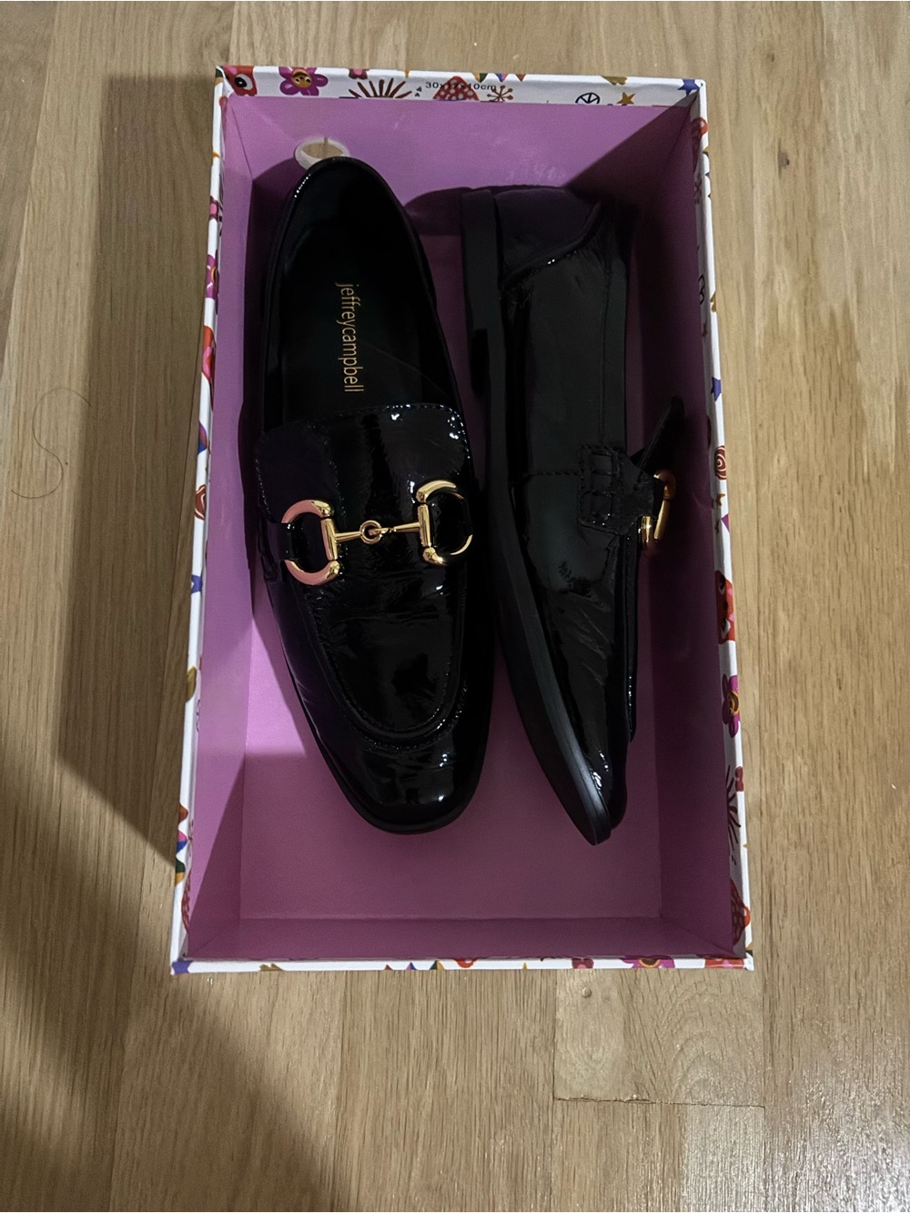 Jeffrey Campbell Black Patent Horsebit Loafers